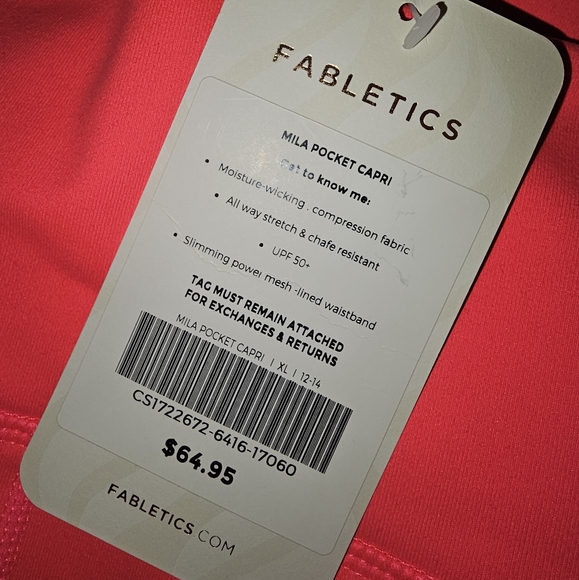 Fabletics Hot Pink Mila Pocket On-The-Go PowerHold High-Waisted Capri XL NWT - Picture 8 of 9